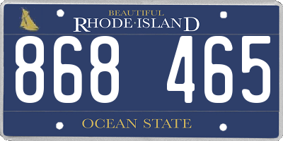RI license plate 868465