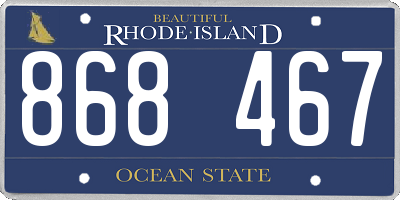 RI license plate 868467