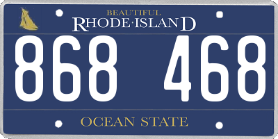 RI license plate 868468