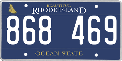 RI license plate 868469