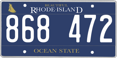 RI license plate 868472