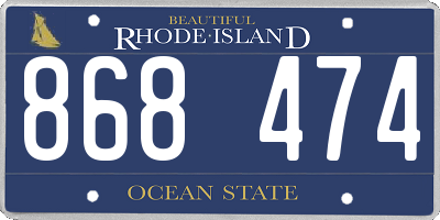 RI license plate 868474