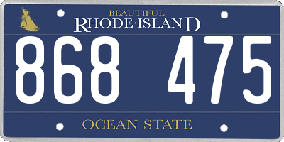 RI license plate 868475