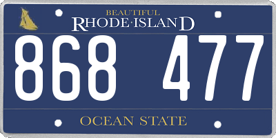 RI license plate 868477