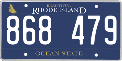 RI license plate 868479