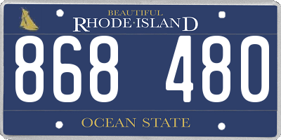 RI license plate 868480