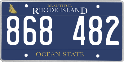 RI license plate 868482
