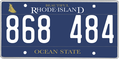 RI license plate 868484