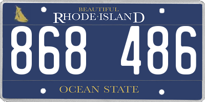 RI license plate 868486