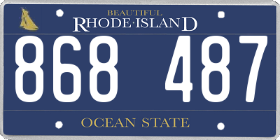 RI license plate 868487