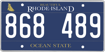 RI license plate 868489