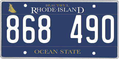 RI license plate 868490