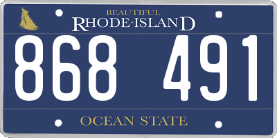 RI license plate 868491