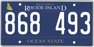 RI license plate 868493