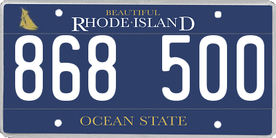 RI license plate 868500