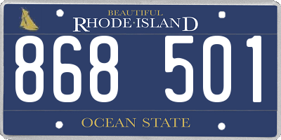 RI license plate 868501
