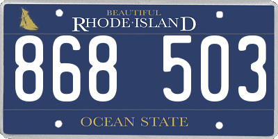 RI license plate 868503