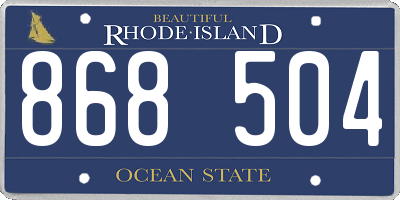RI license plate 868504