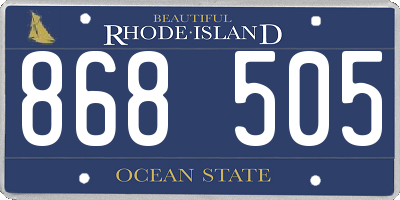 RI license plate 868505