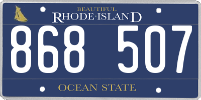 RI license plate 868507