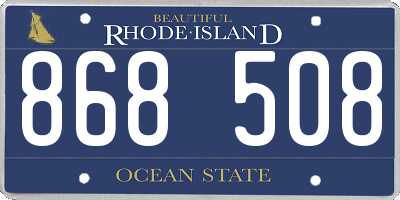 RI license plate 868508