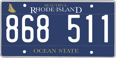 RI license plate 868511