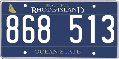 RI license plate 868513