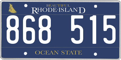 RI license plate 868515