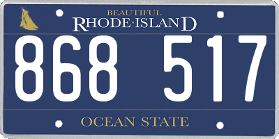 RI license plate 868517