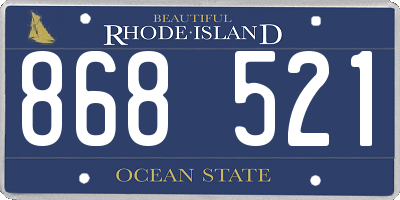 RI license plate 868521