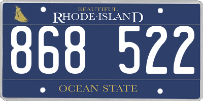RI license plate 868522