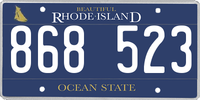 RI license plate 868523