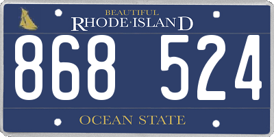 RI license plate 868524
