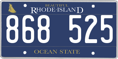 RI license plate 868525