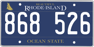 RI license plate 868526