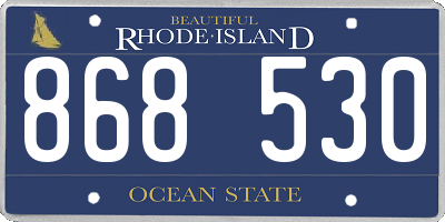 RI license plate 868530