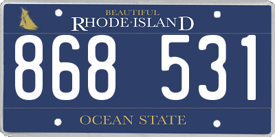 RI license plate 868531