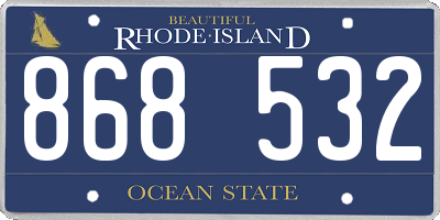 RI license plate 868532