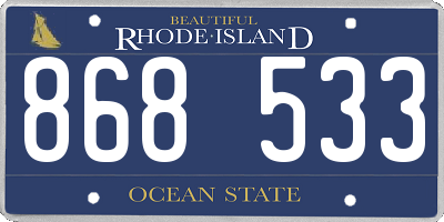 RI license plate 868533