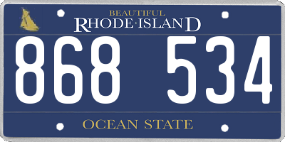 RI license plate 868534