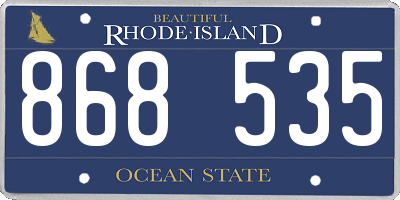 RI license plate 868535