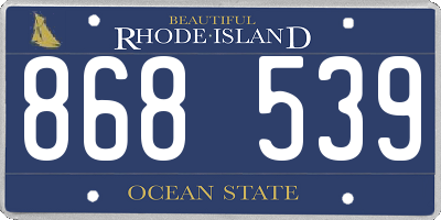 RI license plate 868539