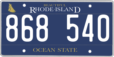 RI license plate 868540