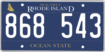 RI license plate 868543
