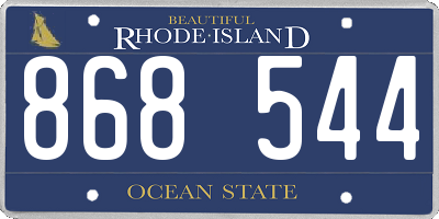RI license plate 868544