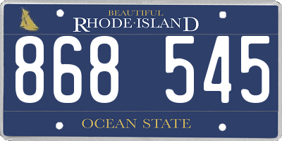 RI license plate 868545