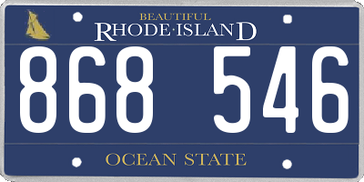 RI license plate 868546