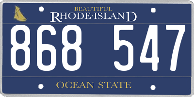 RI license plate 868547
