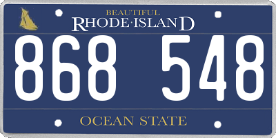 RI license plate 868548