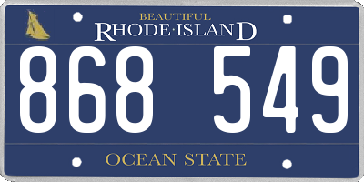 RI license plate 868549